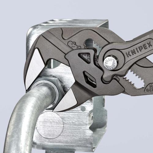 Knipex Pliers Wrench Plastic Coated Grey Atramentized 250mm 86 01 250